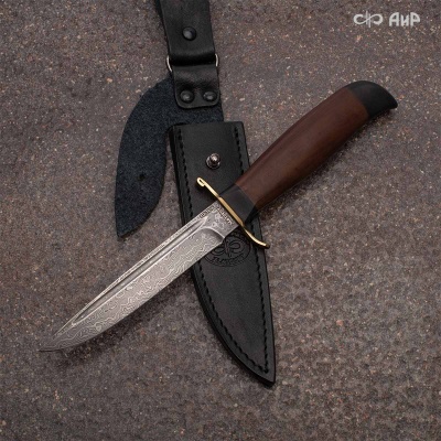 Финка-2 Вача (орех) дамасская сталь ZDI-1016 - Компания «АиР»