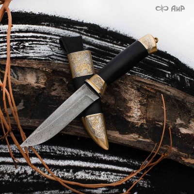 Нож Лиса с сюжетом Орел на воле, комбинированные ножны, Артикул: 37451 - Компания «АиР»