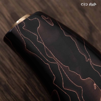 Для нарезки ветчины (композит с медной микросеткой волны, латунь) дамасская сталь ZDI-1016, узор пирамида нью - Компания «АиР»