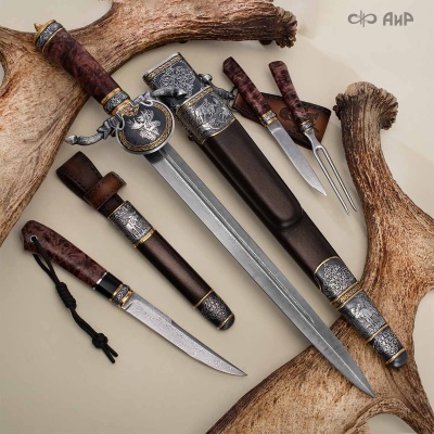 Гарнитур охотничий Великаны леса, с хиршфангером, Артикул: 39207 - Компания «АиР»