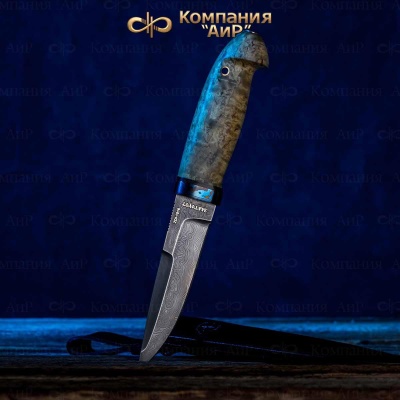 Хаски (стабилизированная карельская береза натуральная, ZlaTi, латун.втулка) дамасская сталь ZDI-1016 - Компания «АиР»