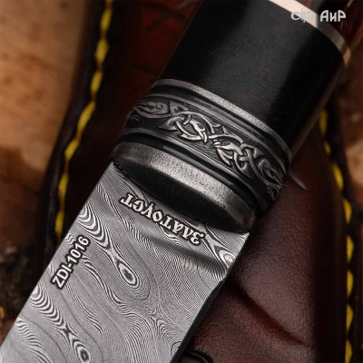 Нож Финка-5, композит с растительными волокнами желтый, авторские ножны, Артикул: 38923 - Компания «АиР»