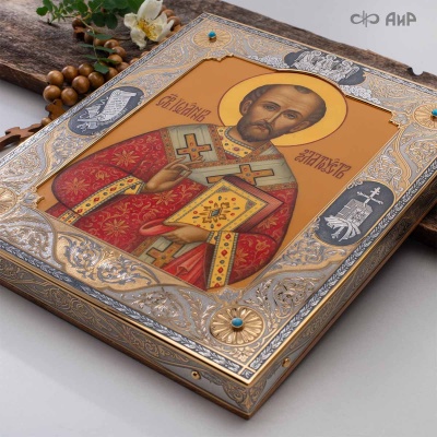 Икона в окладе Святитель Иоанн Златоуст, Артикул: 39327 - Компания «АиР»