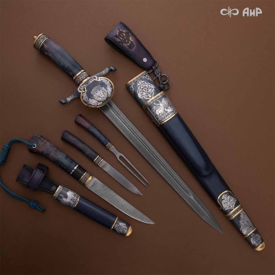 Гарнитур охотничий Лев, с хиршфангером, Артикул: 39141 - Компания «АиР»