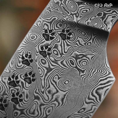 Нож Котэ, ювелирный полимер, латунь, патинирование латуни, дамасская сталь ZDI-1016, дикий, Артикул: AF0000022695 - Компания «АиР»