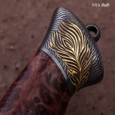 Нож Чернокрылый павлин, авторские ножны, Артикул: 39240 - Компания «АиР»