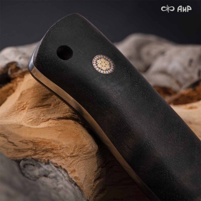 Стриж (стабилизированный березовый кап коричневый, мозаичные пины) дамасская сталь ZDI-1016 - Компания «АиР»