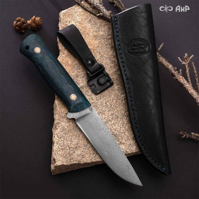 Стриж (стабилизированная карельская береза зеленая) дамасская сталь ZDI-1016 - Компания «АиР»