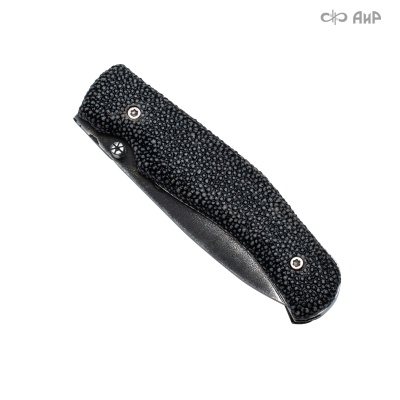 Нож складной Хаски, Цитадель (CITADEL), кожа ската черная, кованый клинок - Компания «АиР»