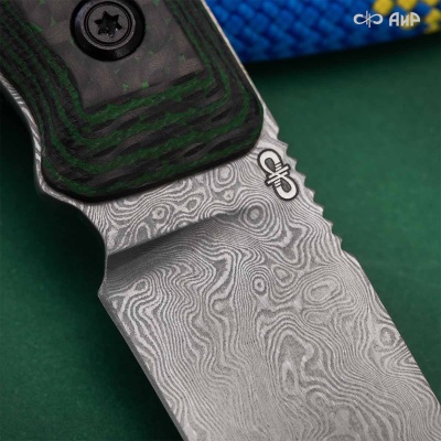 Стриж Т (карбон "зебра" зеленый) дамасская сталь ZDI-1016 - Компания «АиР»