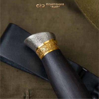 Нож Финка-2 НКВД с золотом, ZDI-1016, кожаные ножны Артикул: 39256-39260 - Компания «АиР»