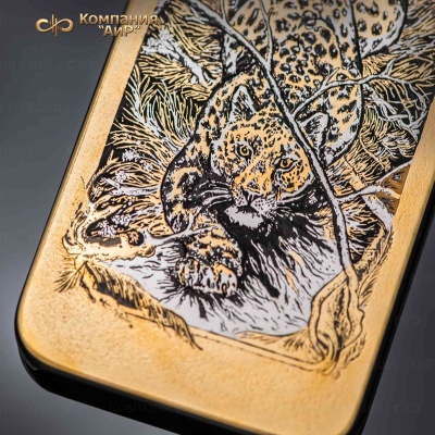 Крышка для iPhone с сюжетом Леопард, Артикул: 32789 - Компания «АиР»
