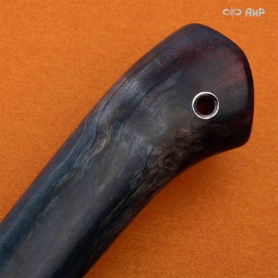 Нож Финка-5, стабилизированная карельская береза лазурная, стабилизированный граб, авторские ножны, Артикул: 38884 - Компания «АиР»