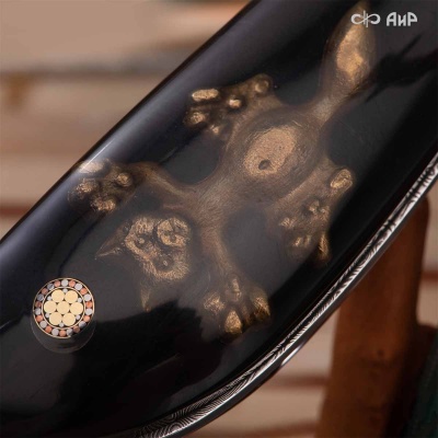 Нож Котэ, ювелирный полимер, латунь, патинирование латуни, дамасская сталь ZDI-1016, дикий, Артикул: AF0000022695 - Компания «АиР»