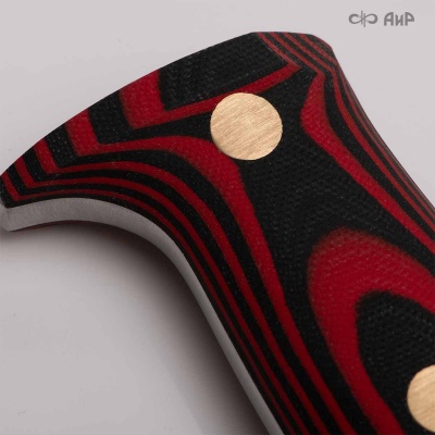 Уралмаш тесак (G10 красно-черный, паракорд с темлячным узлом, кастомная заточка) - Компания «АиР»