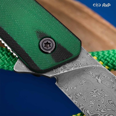 Хантер (G10 черно-зеленый, кастомная заточка) дамасская сталь ZDI-1016 - Компания «АиР»