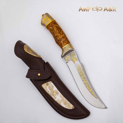 Нож Клык люкс с сюжетом Быстрый орел, Артикул: 6686 - Компания «АиР»
