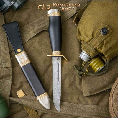  Нож Штрафбат с золотом, ZDI-1016, комбинированные ножны Артикул: 38220 - Компания «АиР»