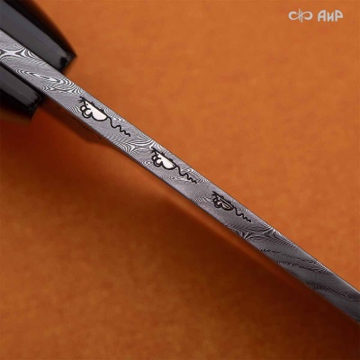 Нож Котэ, ювелирный полимер, латунь, чернение серебра, дамасская сталь ZDI-1016, твист, Артикул: AF0000022695 - Компания «АиР»