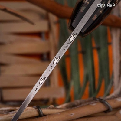 Нож Котэ, ювелирный полимер, латунь, патинирование серебра, дамасская сталь ZDI-1016, дикий, Артикул: AF0000022695 - Компания «АиР»