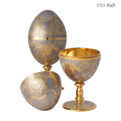 Яйцо сувенирное с лавандовым фианитом, Артикул: 0846 - Компания «АиР»