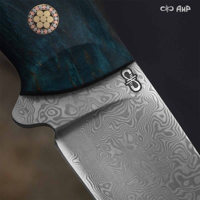 Стриж (стабилизированная карельская береза зеленая) дамасская сталь ZDI-1016 - Компания «АиР»