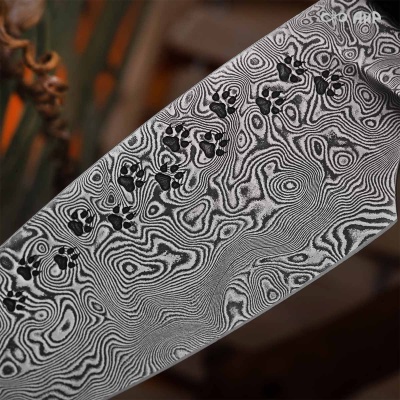 Нож Котэ, ювелирный полимер, латунь, патинирование латуни, дамасская сталь ZDI-1016, дикий, Артикул: AF0000022695 - Компания «АиР»