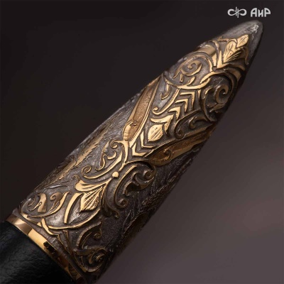  Нож Лиса с сюжетом Лисы на охоте, комбинированные ножны, Артикул: 38906 - Компания «АиР»