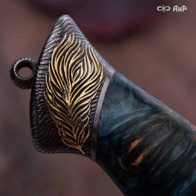 Нож Чернокрылый павлин, авторские ножны, Артикул: 39239 - Компания «АиР»