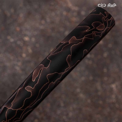 Для нарезки ветчины (композит с медной микросеткой волны, латунь) дамасская сталь ZDI-1016, узор пирамида нью - Компания «АиР»