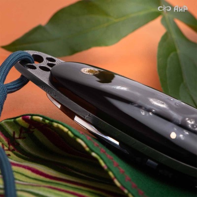 Нож Котэ, ювелирный полимер, латунь, чернение серебра, дамасская сталь ZDI-1016, твист, Артикул: AF0000022695 - Компания «АиР»