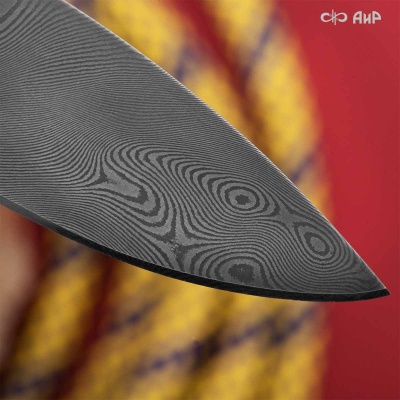 Хантер (G10 красный, кастомная заточка) дамасская сталь ZD-0803, узор твист - Компания «АиР»