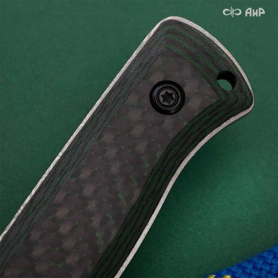 Стриж Т (карбон "зебра" зеленый) дамасская сталь ZDI-1016 - Компания «АиР»