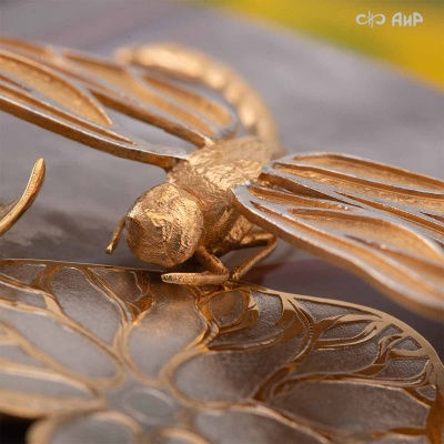 Шкатулка Стрекоза и лотос из яшмы и агата, Артикул: 39044 * - Компания «АиР»