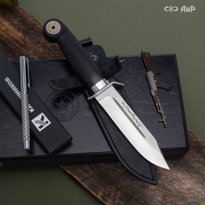 Штык-К100 (стабилизированный граб, вставка из мельхиора, брелок, ручка) в подарочной коробке - Компания «АиР»