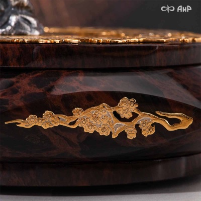 Шкатулка из обсидиана Журавли, Артикул: 38924 - Компания «АиР»