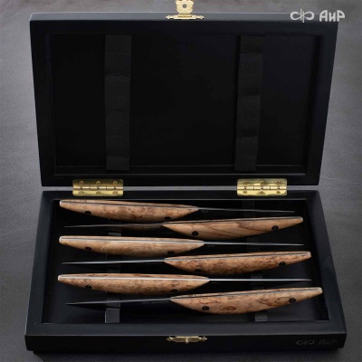 Набор стейковых ножей ЦМ (карельская береза) - Компания «АиР»